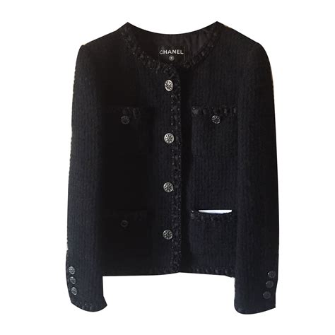 little black jacket chanel buy|black chanel style jacket.